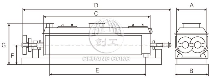 空心槳葉干燥機(jī)結(jié)構(gòu)示意圖
